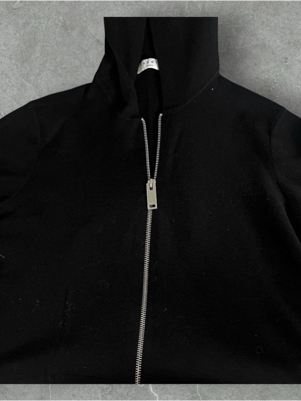 Sandro Black Zippered Knit Top